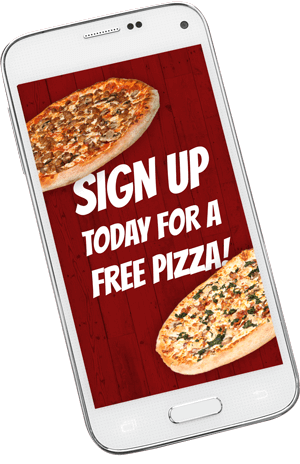 Sign up today for Cousin Vinnys pizza rewards to earn free pizza.