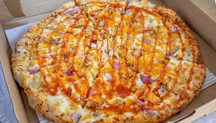 A local Kettering Favorite is Cousin Vinny's buffalo style chicken pizza