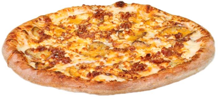 The Cream and Crimson pizza served at Cousin Vinny's in Middletown is topped with alfredo sauce, red potato, bacon, cheddar cheese, mozzarella cheese & feta cheese, garlic