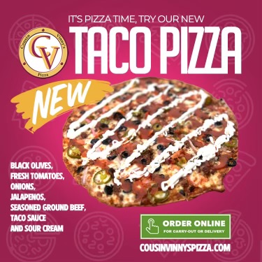 Cousin Vinny's new taco pizza special